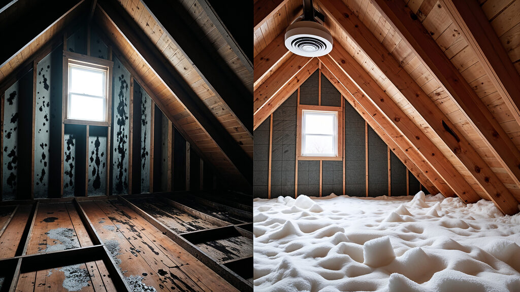 attic mold removal before and after